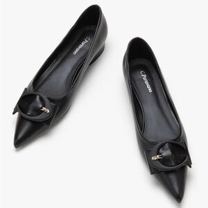 🆕C.Paravano Women's Ballet Pointed Toe Leather Comfortable Slip On Work Flats